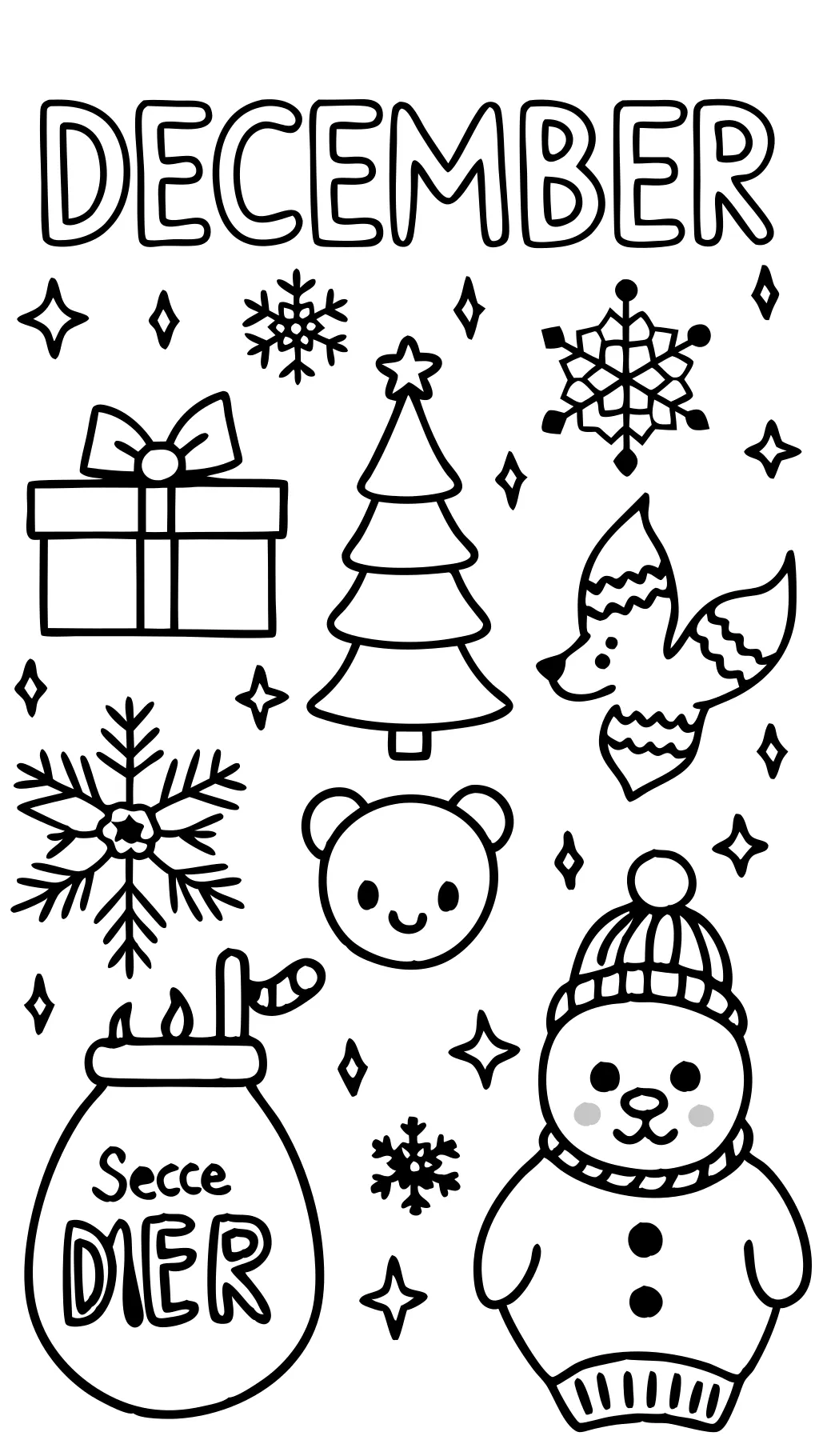 december printable coloring pages